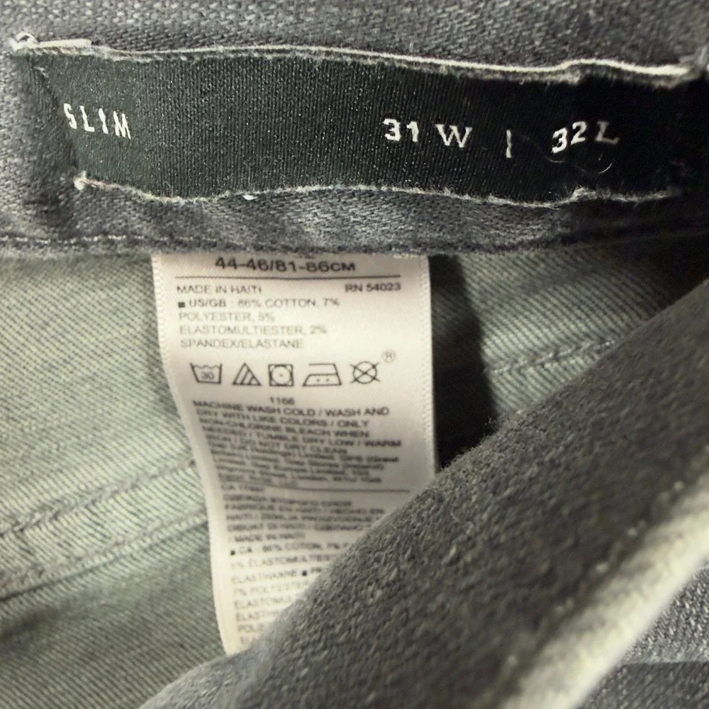 Banana Republic Slim Fit Jeans Mens 31x32 Charcoal Gray Stretch Denim Pants
